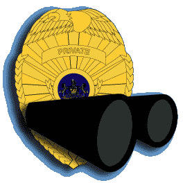 binoculars and badge