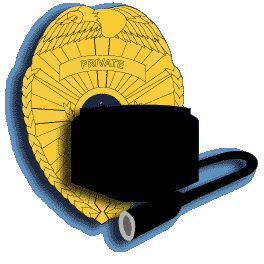 badge and pinhole camera